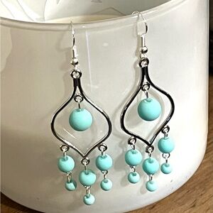 Handmade Earrings, light aqua